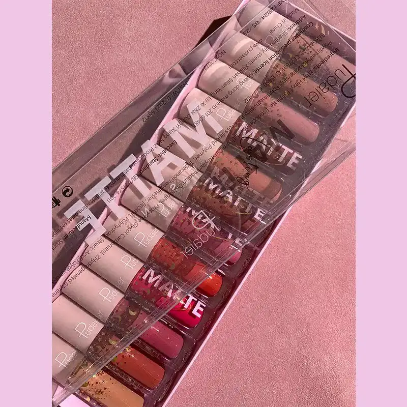 Picture of Pudaier 12Pcs/Set Velvet Matte Lip Gloss Lipstick Long-lasting Moisturizing Waterproof