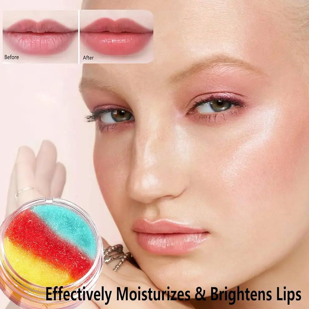 Picture of Pudaier Rainbow Treatment Safe Lip Scrub Natural Moisturizing Dead Skin Lip Protector -10gm