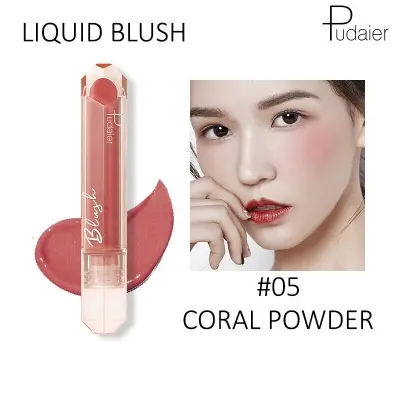 Picture of Pudaier Face Liquid Blush Makeup Beauty Glazed Cheek Blusher Matte Face Contour-#05-CORAL Powder