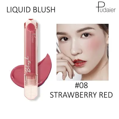 Picture of Pudaier Face Liquid Blush Makeup Beauty Glazed Cheek Blusher Matte Face Contour-#08-STRAWBBERY RED