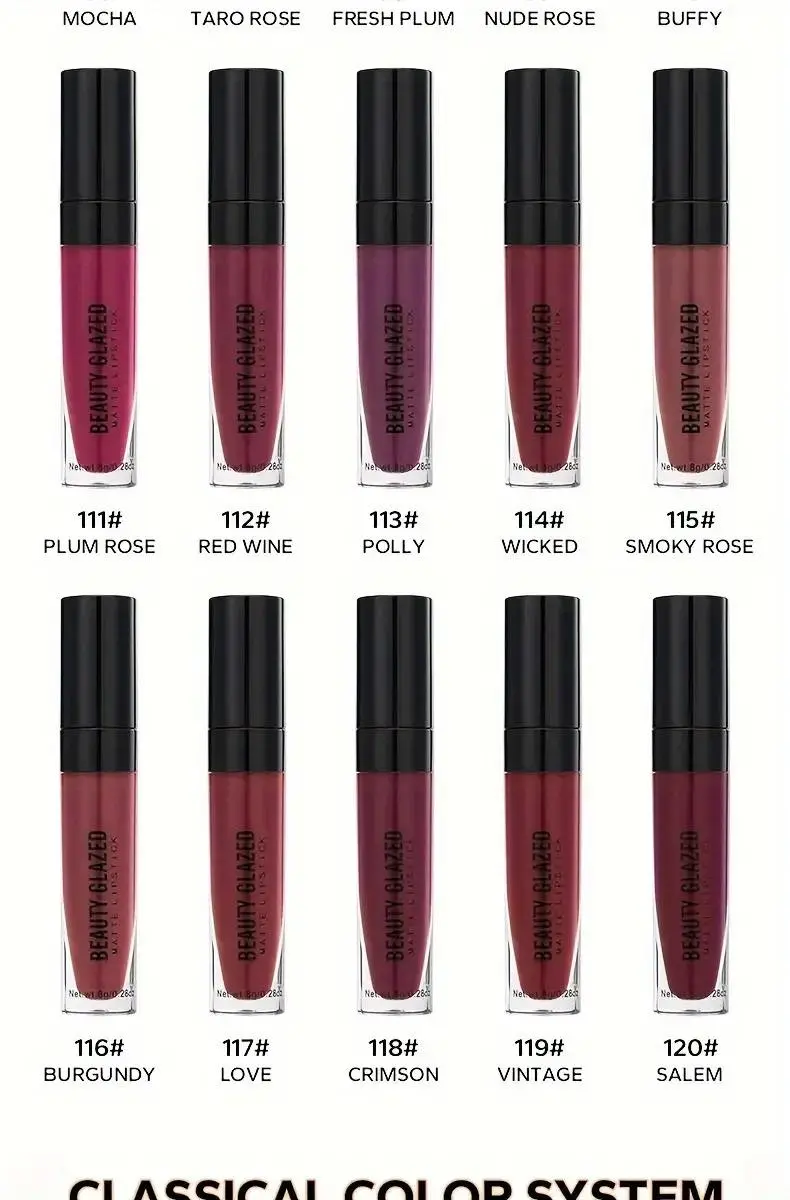 Picture of Beauty Glazed Misty Matte Lip Gloss 20 Colors Long Lasting Non-Stick Cup Moisturizing Liquid Lipstick-1pcs