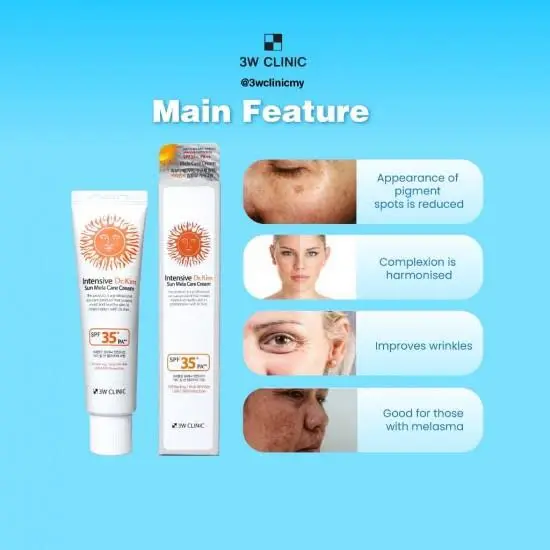 Picture of 3W CLINIC Face Sunscreen Intensive Dr. Kim Mela Care Cream 50ml SPF35+ PA++