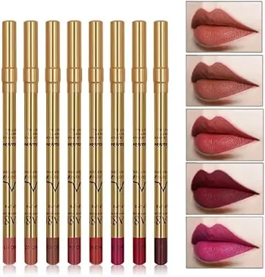 Picture of IMAGIC 8-Color LipLiner Pencil Long Lasting Waterproof Professional Soft Smooth Colorful Matte Lipstick