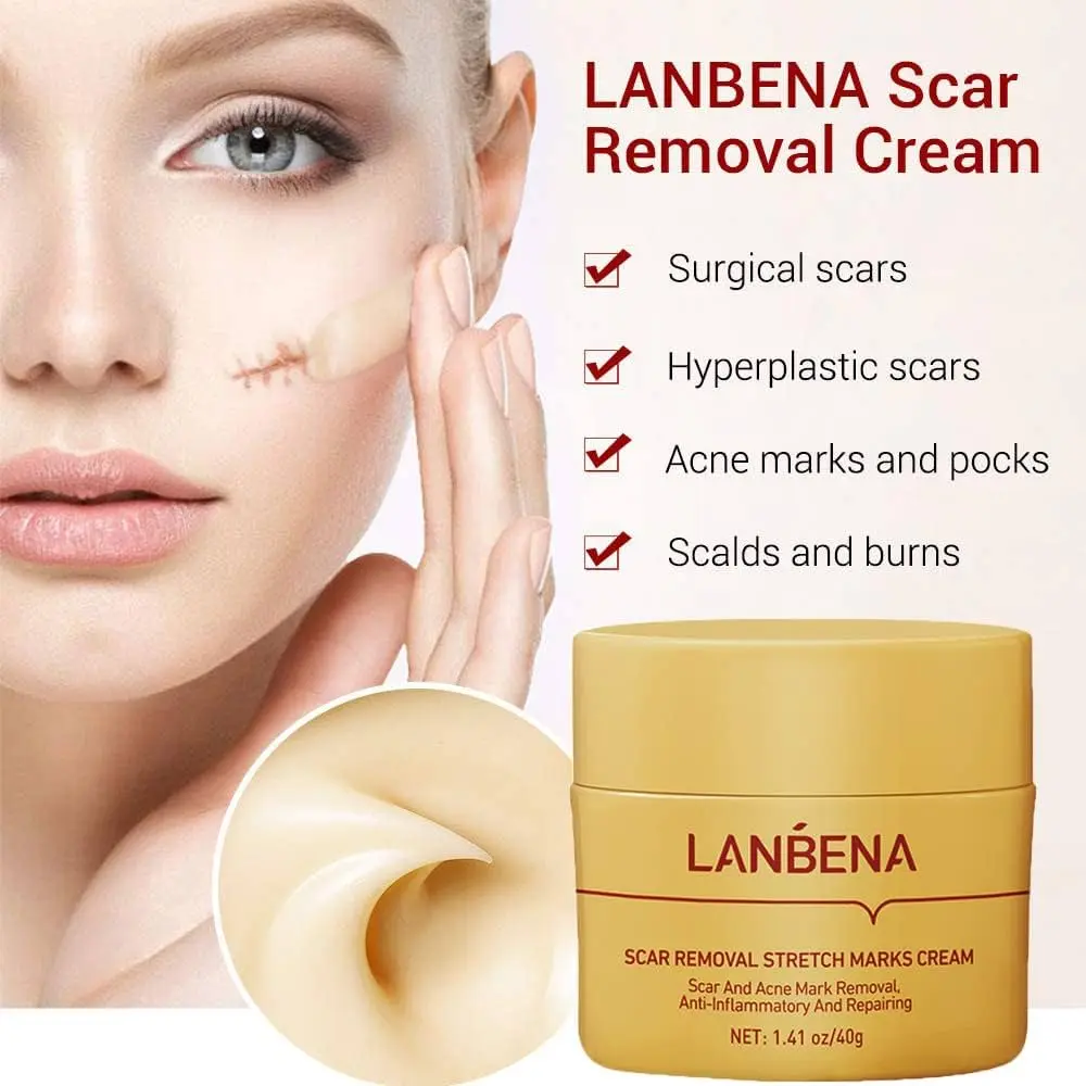 Picture of LANBENA Scar Remover Cream Repair Serum Stretch Mark Blackhead Acne Spots TCM Removal Gel Whitening Face Body Essence-40GM