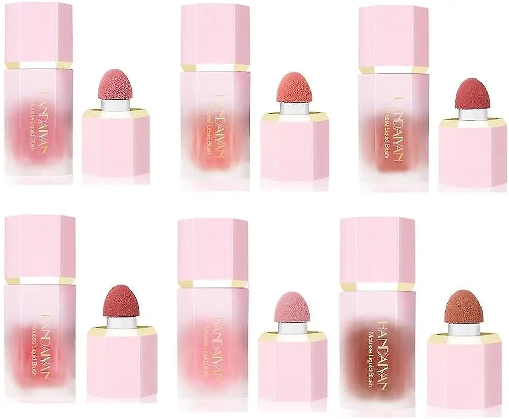 Picture of HANDAIYAN Liquid Blusher, Soft Cream Blush Makeup, Cheeks, Long-Wearing, Natural-Looking, Dewy Finish, Skin Tint Makeup (02#ROSE