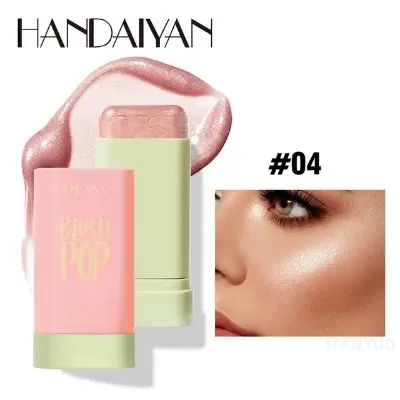 Picture of HANDAIYAN Blush Stick Highlighter Stick Moisturizing Long Lasting Cheek Rouge Blusher Cream Waterproof Face Makeup-#04