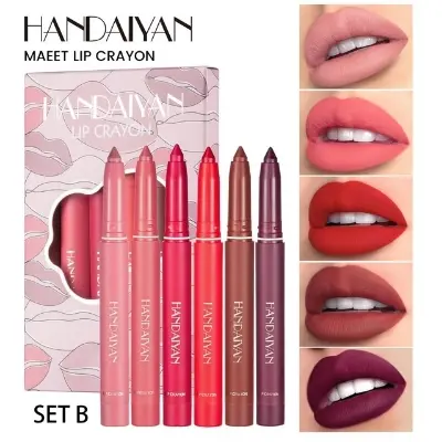 Picture of HANDAIYAN 6PCS Lipstick Pencil Set Long Lasting Waterproof Velvet Matte Mist Lip Liner Pen Lip Makeup-SET B