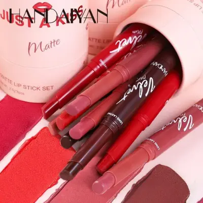 Picture of HANDAIYAN 8pcs/set Velvet Matte Lipstick Waterproof Lipstick Makeup Cosmetics Long Lasting Tinted Lip Balm Solid Pink