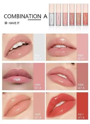 Picture of HANDAIYAN 6Colors Fashion Liquid Lipstick Lipgloss Set Natural Moisturizer Waterproof Velvet Lip Glosses Gift Box-SET A