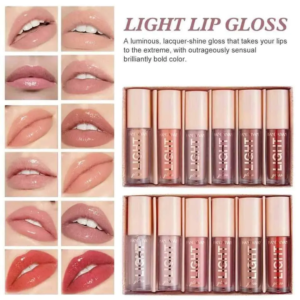 Picture of HANDAIYAN 6Colors Fashion Liquid Lipstick Lipgloss Set Natural Moisturizer Waterproof Velvet Lip Glosses Gift Box-SET A