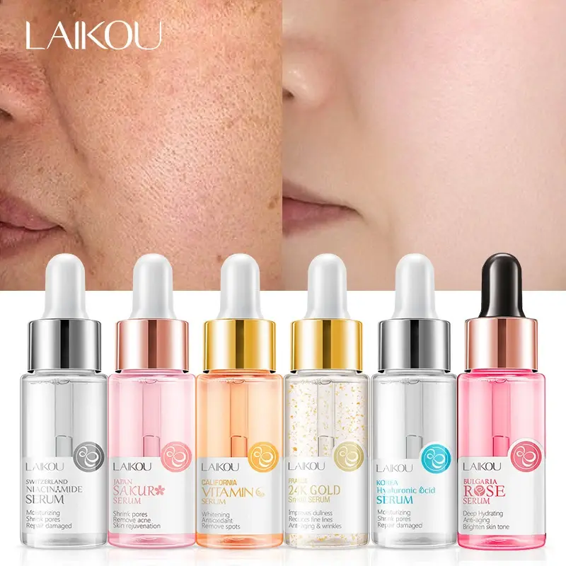 Picture of LAIKOU Serum Japan Sakura Essence Anti-Aging Hyaluronic Acid Pure 24K Gold Whitening Vitamin C Anti Wrinkle Face Serum Care Skin