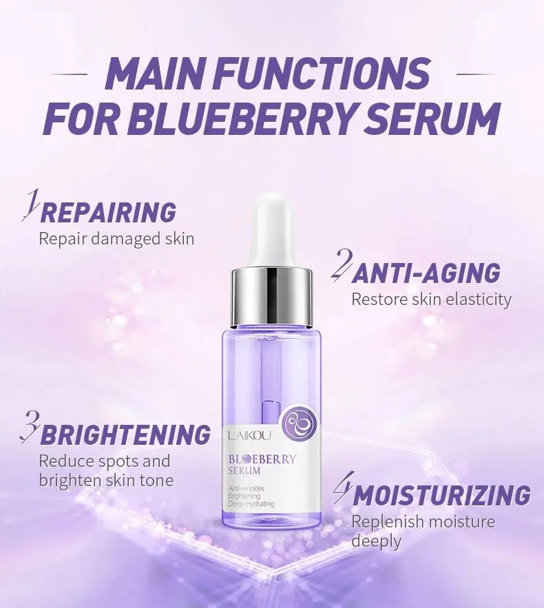 Picture of LAIKOU Blueberry Anti Wrinkles Facial Serum Brighten Skin Tone Hydrating Repair Damaged Skin Whitening Remove Spots Skin Care-17ml