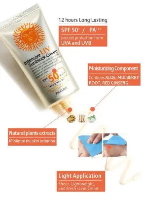 Picture of 3W Clinic Sunscreen Intensive UV Sunblock Cream SPF50 + PA +++ Refreshing sunscreen anti UV 70ML