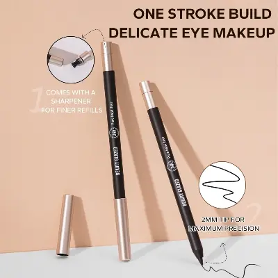 Picture of Beauty Glazed Eyeliner Gel Pen With Pencil Sharpener Not Easy To Smudge Non-smudgeable Eyeliner Ultra-fine Nib Eyeshadow Eyeliner Black Matte