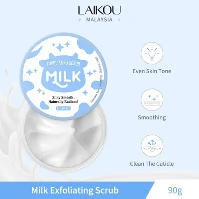Picture of LAIKOU Milk Exfoliating Scrub 90g Clean The Cuticle Smooth & Radiant Skin Tone Exfoliate Dead Skin Cells & Impurities