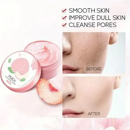 Picture of LAIKOU PEACH EXFOLIATING SCRUB REMOVE DEAD SKIN BLACKHEAD PORE CLEANSER REDUCE ACNE BRIGHTENING EXFOLIATING SCRUB 90G