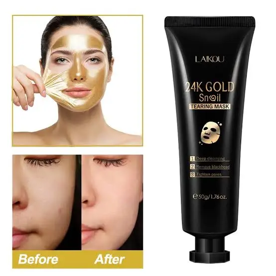 Picture of Laikou 24K Gold Snail Collagen Peel Off Mask Remove Blackheads Acne Anti-Wrinkle Lifting Firming Oil-Control Shrink Pores Face Skin Care-50gm