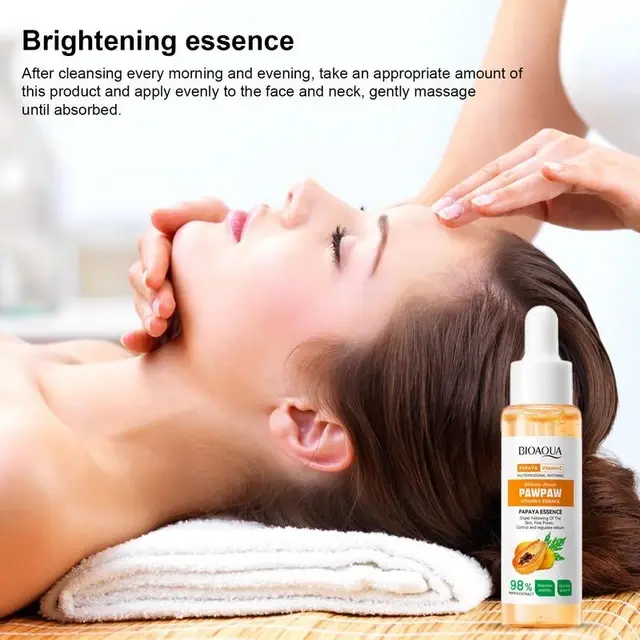 Picture of BIOAQUA Papaya Vitamin C Hydrating Face Serum Moisturizing Nourishing Facial Skin Care Essence Anti-Aging Skin Brightening Essence-30ML