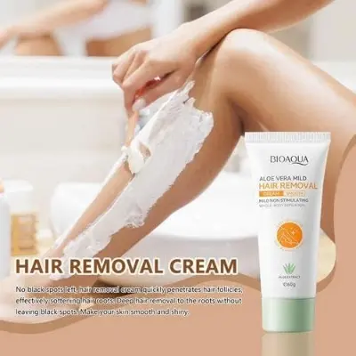 Picture of BIOAOUA Aloe Vera Hair Removal Cream - Mild, Non-Stimulating, Rapid Depilation for Whole-Body Smoothing-60gm