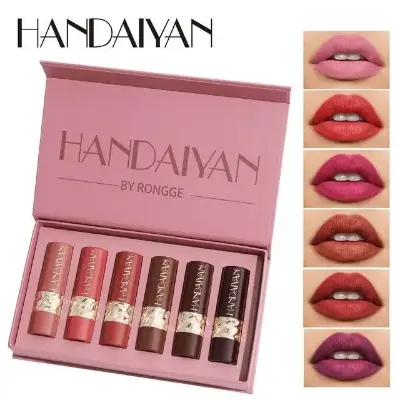 Picture of Handaiyan 6-Piece Matte Lipstick Set, Long-Lasting Waterproof Liquid Lipstick
