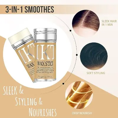 Picture of IKT Hair Wax Stick 75g for Both Men & Women for Damaged Hair Frizz Control Long Lasting Time-saving Styling Solution for Unisex