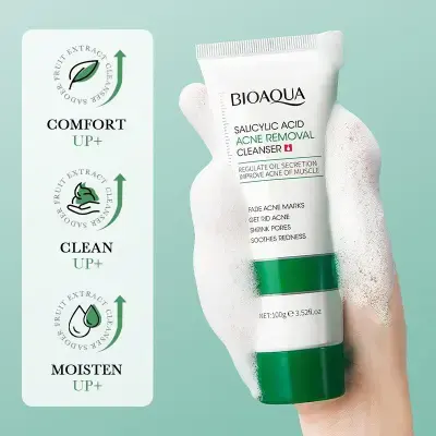 Picture of BIOAQUA SALICYLIC ACID ACNE REMOVAL CLEANSER MOISTURIZING OIL CONTROL PORE SHRINKING FACIAL CLEANSER 100G