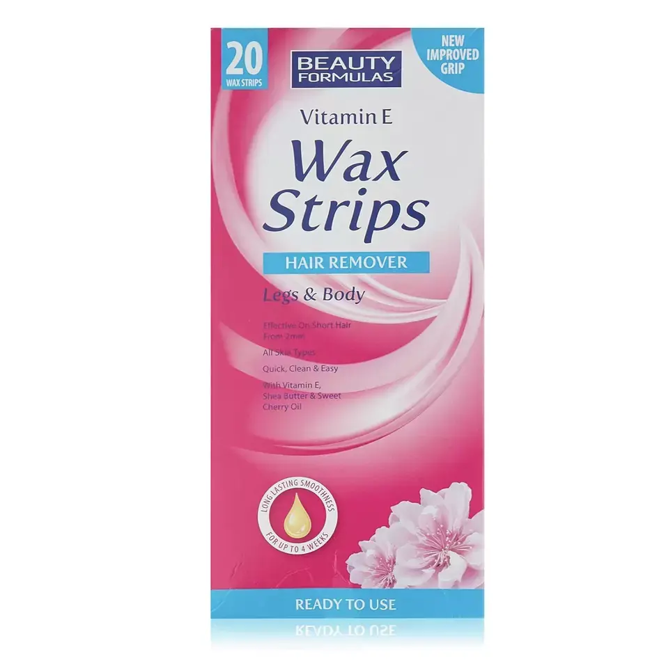 Picture of Beauty Formulas Vitamin E Wax Strips Hair Remover Legs & Body used for male/ female - 20 pcs