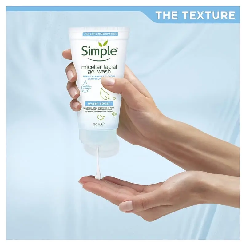Picture of Simple Water Boost Micellar Facial Gel Wash for Sensitive Skin -150ml