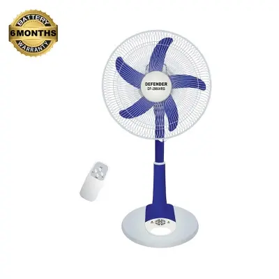 Picture of (TS-2986HRS): Defender 16" Remote Control Rechargeable Fan AC-DC China Fittings with LED Multi-Function - Blue 