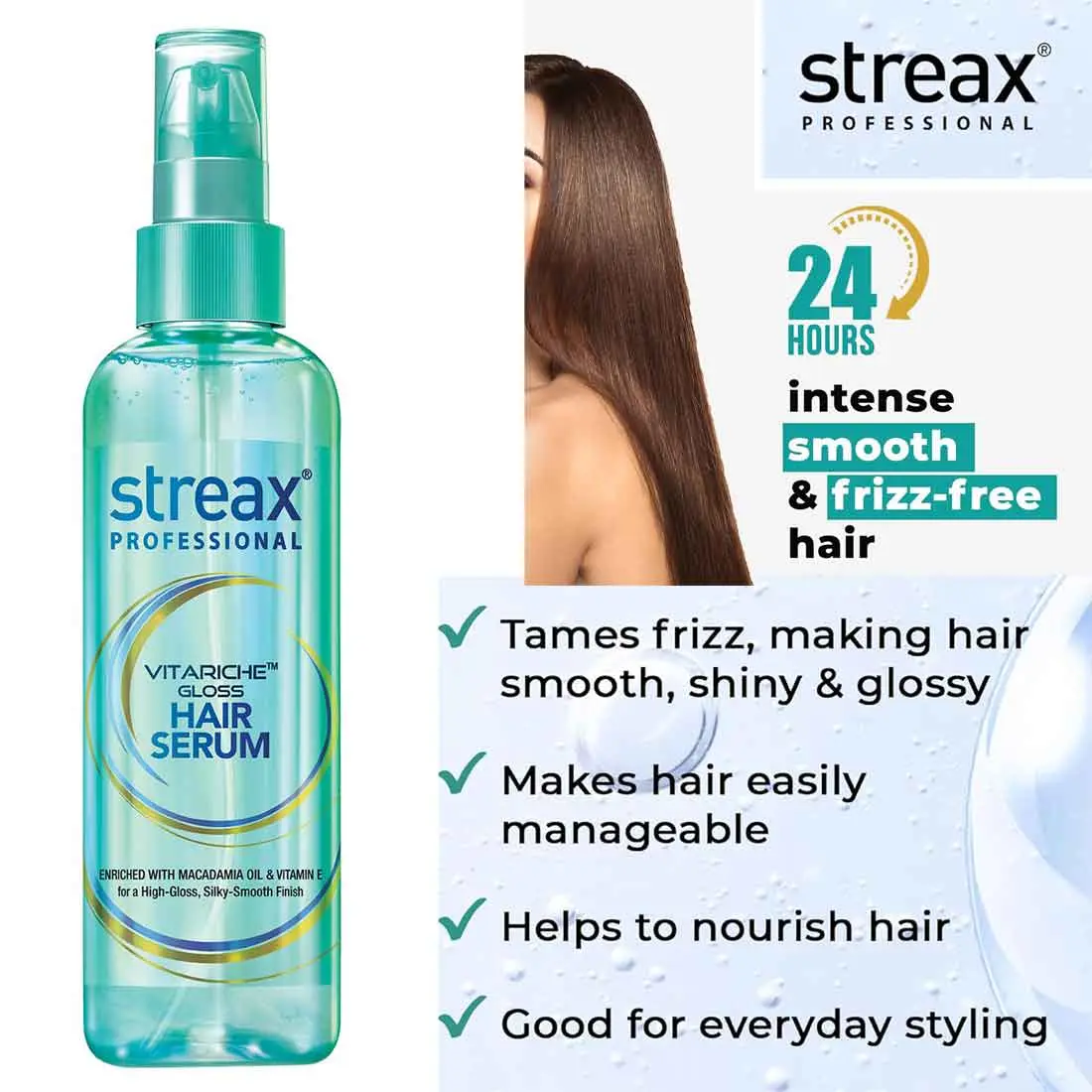 Picture of Streax Professional Hair Serum Vitariche Gloss - 45Ml (Indian)