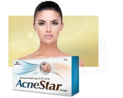 Picture of AcneStar Benzoyl Peroxide Soap - 75 gm (Made in India)