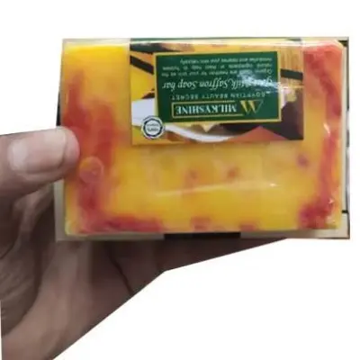 Picture of Milkyshine Beauty Secret Saffron Goat Milk Soap Bar wooden box -100gm
