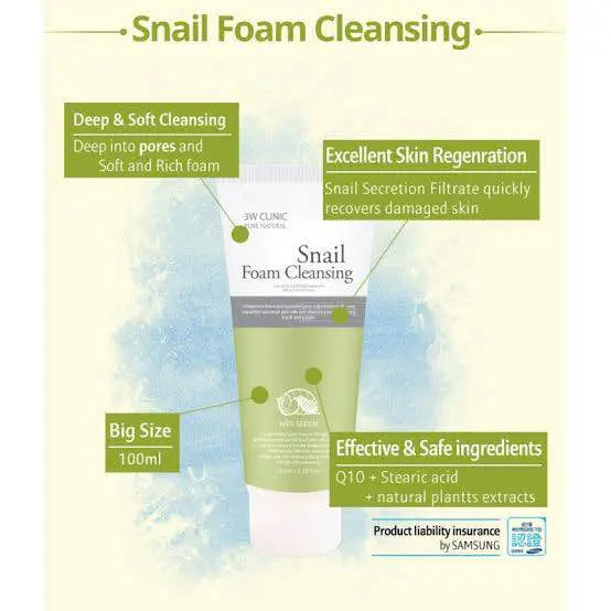 Picture of 3W CLINIC Snail Foam Cleansing 100ml (Korea )