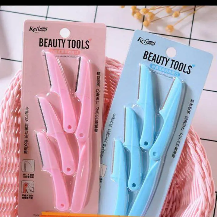 Picture of Keli Eyebrow Razor Pack of 4 Foldable Eyebrow Facial Hair Removal, Shaper, and Trimmer-Pink