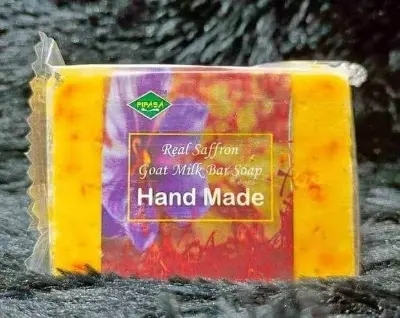 Picture of Saffron Goats Milk Soap 100 gm for Face & Body (Premium Quality)