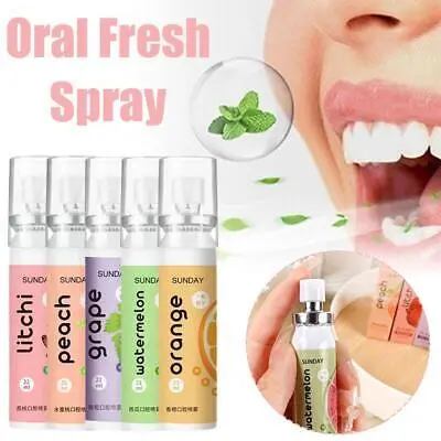 Picture of Oral Fresh Spray Fruit Breath Refresher Instant Fresh Breath Spray Watermelon Orange Peach Litchi Grape Aroma for Oral Care-22ml