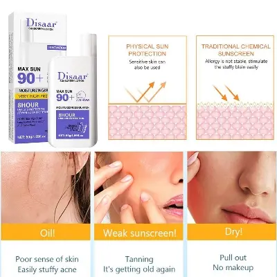 Picture of Disaar SPF 90 Sunscreen Lotion 50g Long Lasting Protection Sun Cream  Moisturizing Portable Sunblock-50gm