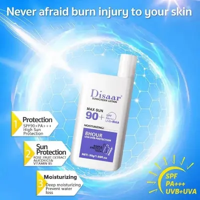 Picture of Disaar SPF 90 Sunscreen Lotion 50g Long Lasting Protection Sun Cream  Moisturizing Portable Sunblock-50gm
