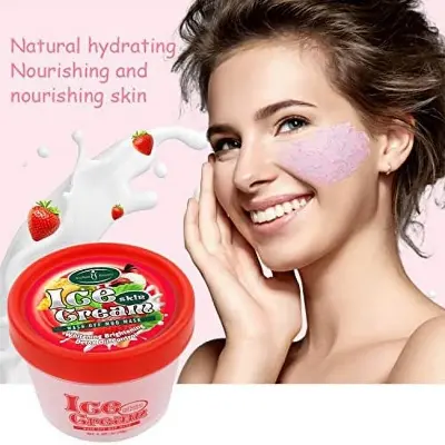 Picture of AICHUN BEAUTY ICE Cream Facial Wash Off Mud Mask Strawberry & Milk (100g)