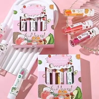 Picture of Dragon Ranee 3Pcs/Set Natural Fruit Moisturizing Long Lasting Nourishing Lip Oil Reduces Fine Lines and Relieves Dryness Lip OIL 1.8g x 3