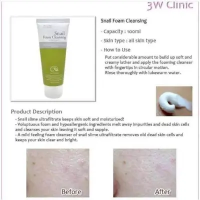 Picture of 3W CLINIC Snail Foam Cleansing 100ml (korea)