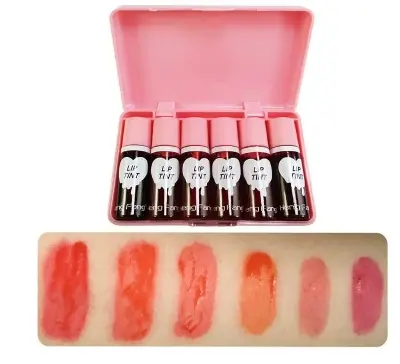 Picture of Heng Fang 3D Lip Tint Set of 6 Pcs Long-Lasting Moisturizing Natural Look Lip Coloring