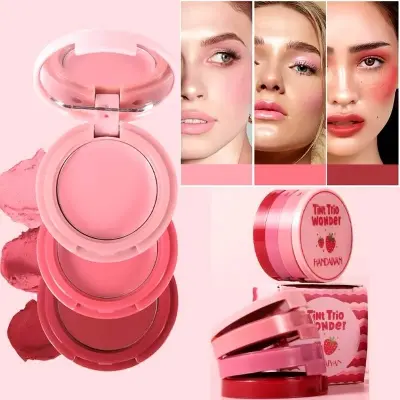 Picture of Handaiyan 3 in 1 Eye Shadow Face Blusher Lip Mud Natural Matte Multi-color Cheek Tint Smooth Contouring Makeup