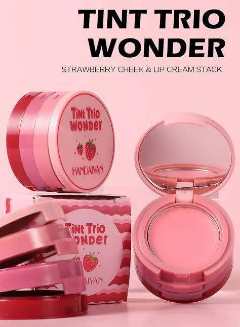 Picture of Handaiyan 3 in 1 Eye Shadow Face Blusher Lip Mud Natural Matte Multi-color Cheek Tint Smooth Contouring Makeup