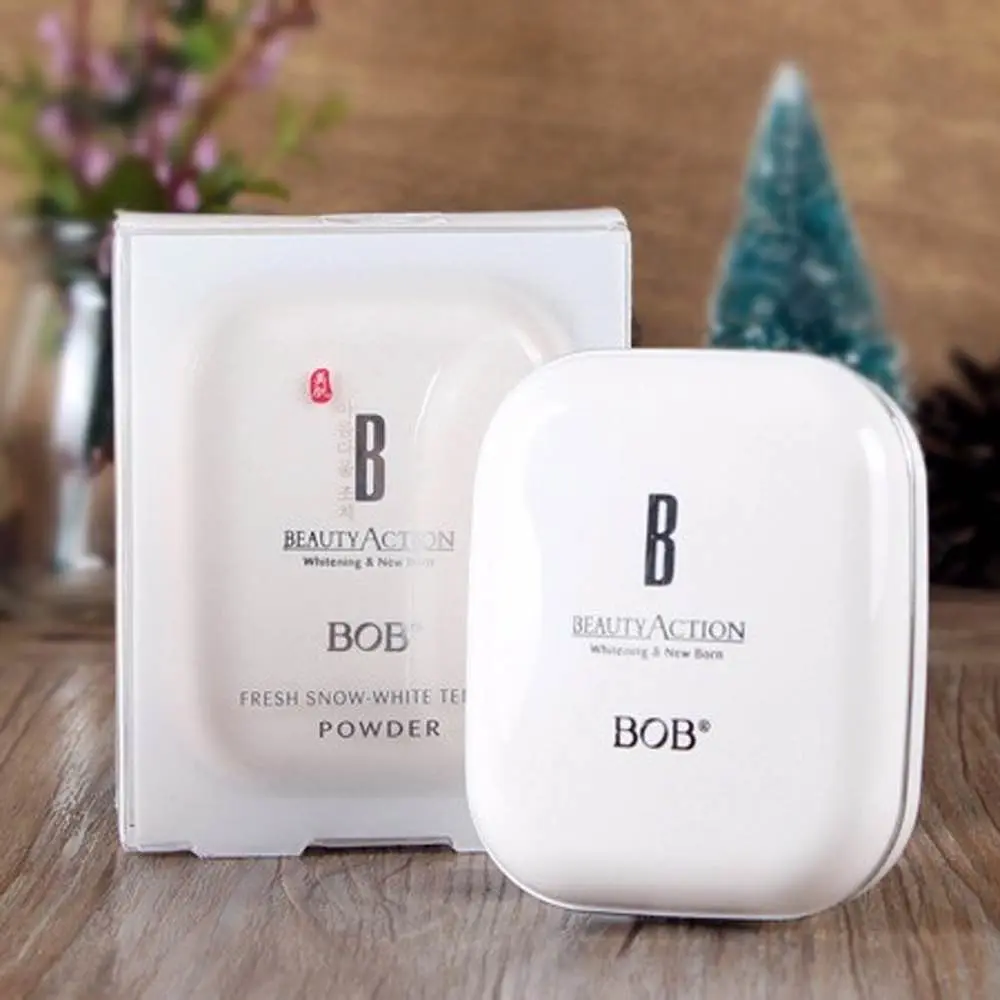 Picture of BOB Wet and Dry Compact Powder Snow Muscle Skin-Friendly Foundation Concealer Makeup Ivory White Natural Color