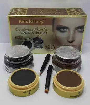 Picture of KISS BEAUTY 2IN1 EYEBROW POWDER MAGIC EYELINER GEL