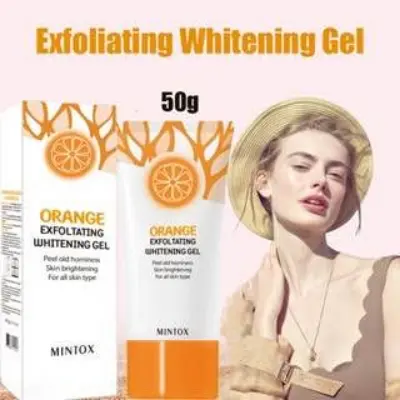 Picture of MINTOX Orange Exfoliating Whitening Gel Body Scrub Facial Exfoliating Gel Moisturizing Whitening Cleaner Cream 50g