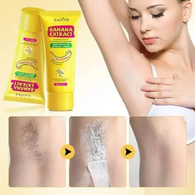 Picture of SADOER Banana Hair Removal Cream Non Irritating Quick Whole Body Axillary Armpit Arm Leg Privates Hair Remover Remove cream-60gm