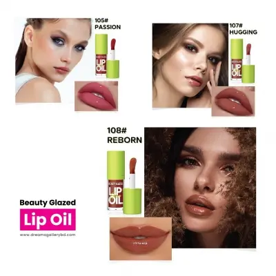 Picture of Beauty Glazed Big Brush Head Lip Oil Ultra-Hydrating & Nourishing Smooth Glossy Finish Lip Glow Oil Shiny and Vegan Tinted Lip Gloss Non-Sticky Formula