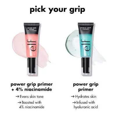 Picture of e.l.f. Power Grip Primer, Gel-Based & Hydrating Face Primer For Smoothing Skin & Gripping Makeup, Moisturizes & Primes, 0.811 Fl Oz (24 ml)